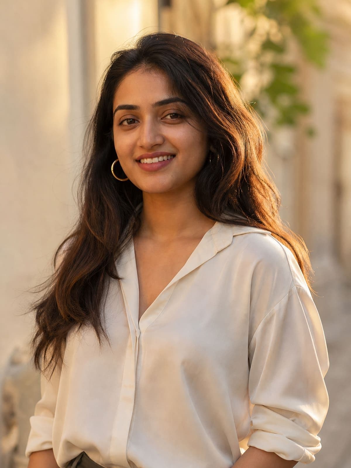 Creator portrait in warm golden-hour light