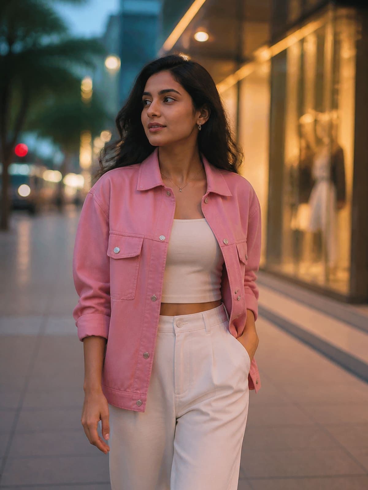 Street-style evening fashion photo